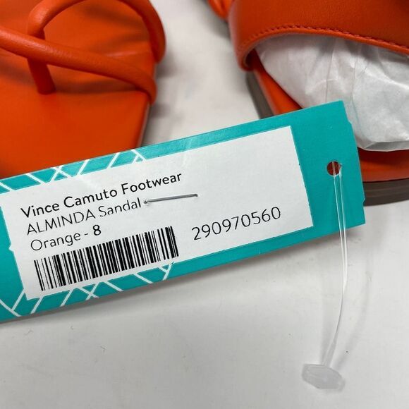 NEW Vince Camuto Alminda Lace Up Sandals 9 Orange Leather Strappy Ankle Wrap - Picture 10 of 10